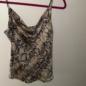 Snake skin cow neck tank top